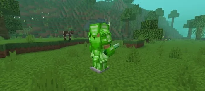 Вид сзади изумрудной брони