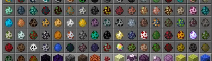 Все яйца призыва новых мобов