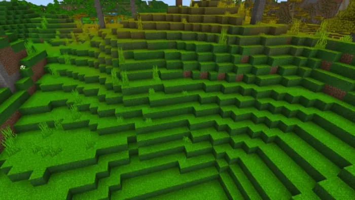 Яркие и красочные текстуры травы на холме