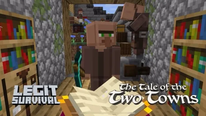 Житель возле полки с книгами