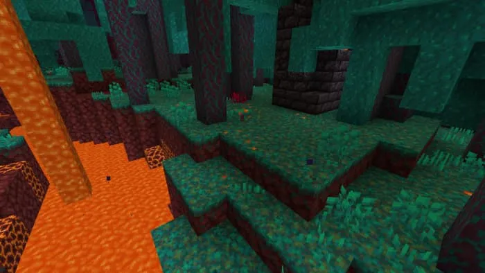 Искаженный лес рядом с лавой