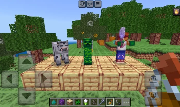 Обновленная корова, крипер и зомби