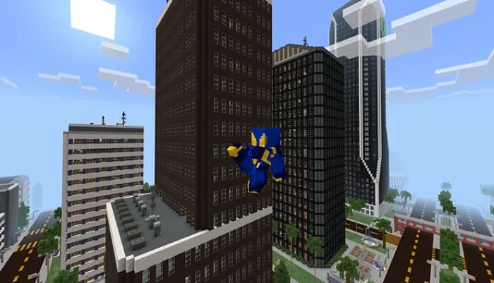 Игрок в костюме во время свободного полета