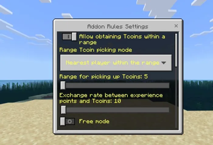 Настройки правил для игроков