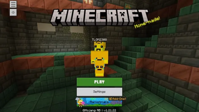 Обновлённый экран главного меню