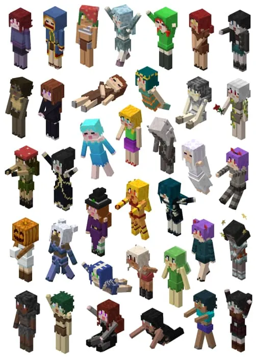 Все позы анимаций мобов