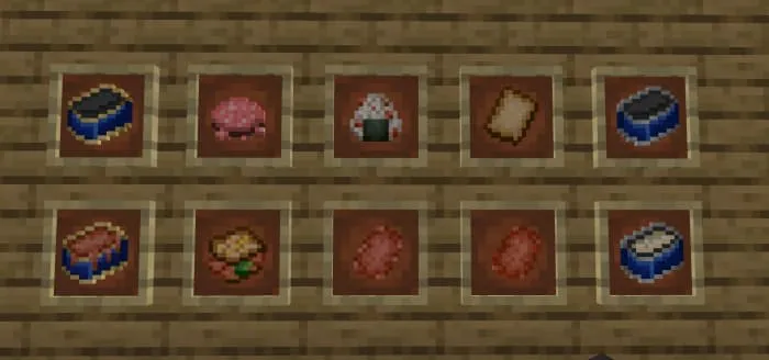 Некоторые предметы и мясные продукты питания