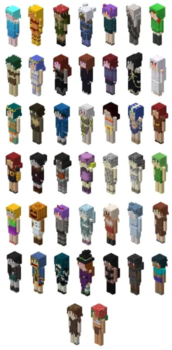 Вид модели мобов в виде девушек