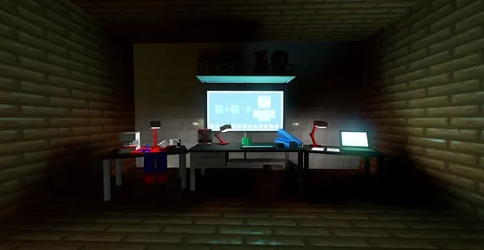 Размещенная лаборатория в темной комнате