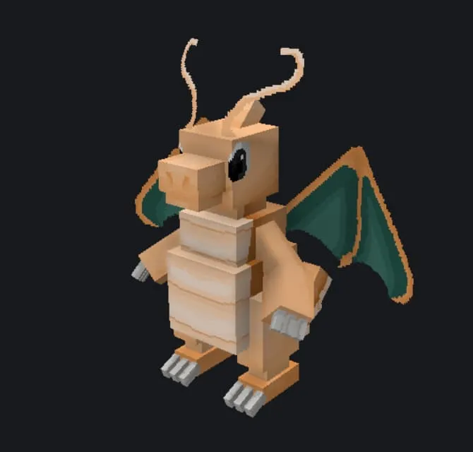 Моб в виде покемона Драгонайт