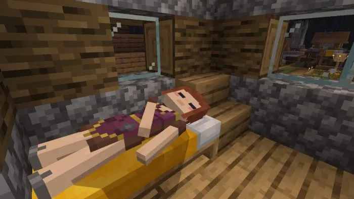 Девушка спит в деревне