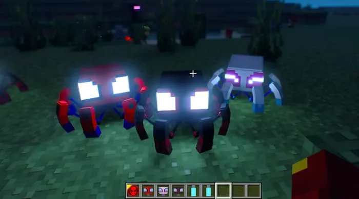 Три маленьких робо-паука в разных стилистиках