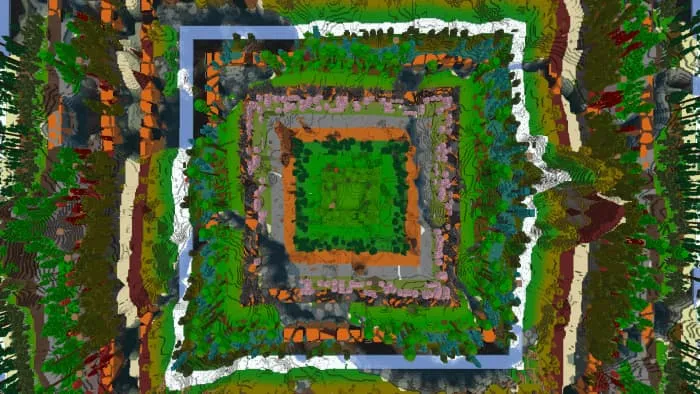 Все биомы Minecraft в форме квадрата