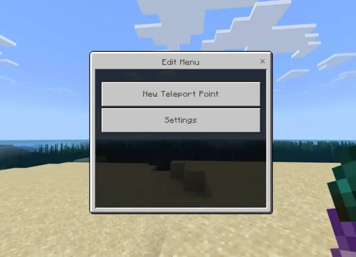 Редактирование интерфейса телепортации