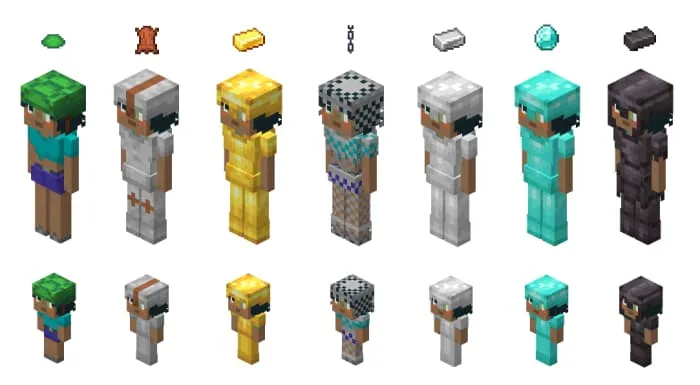 Броня на девушках мобах