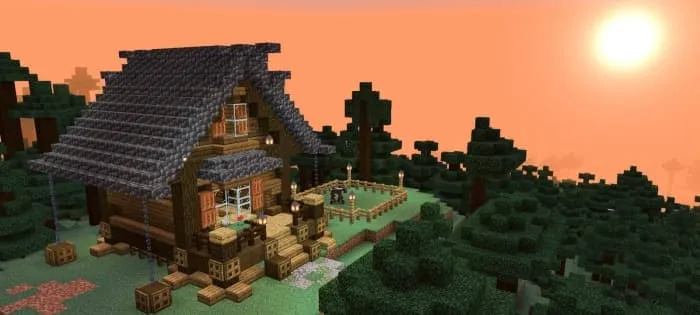 Простой дом днем