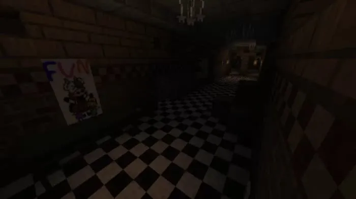 Коридор в здании без света