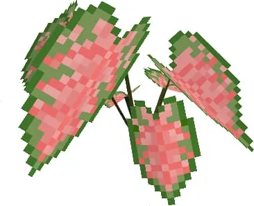 Розовые листья