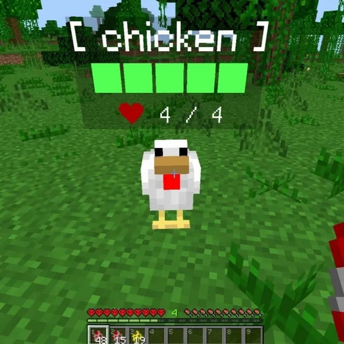 Имя моба и здоровье