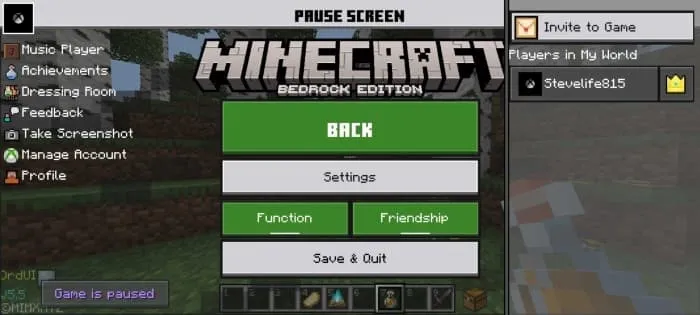 Современный интерфейс меню паузы в игре