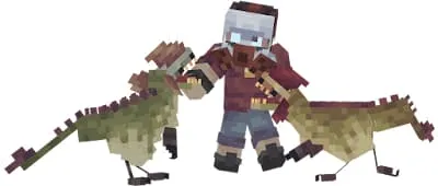 Пара дилофозавров с агрессивным поведением