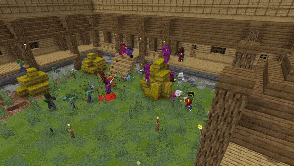 Групповое сражение игроков с волнами зомби