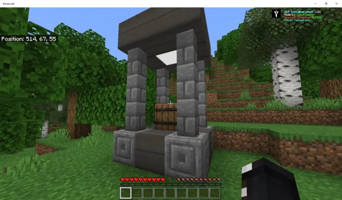 Структура с бочкой внутри