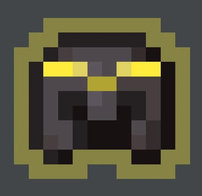 Детализированный незеритовый шлем с золотыми вставками и улучшенным блеском