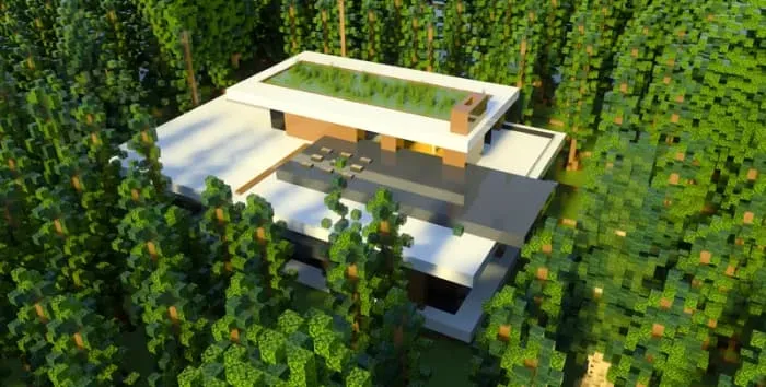 Современный особняк в окружении леса и природного ландшафта