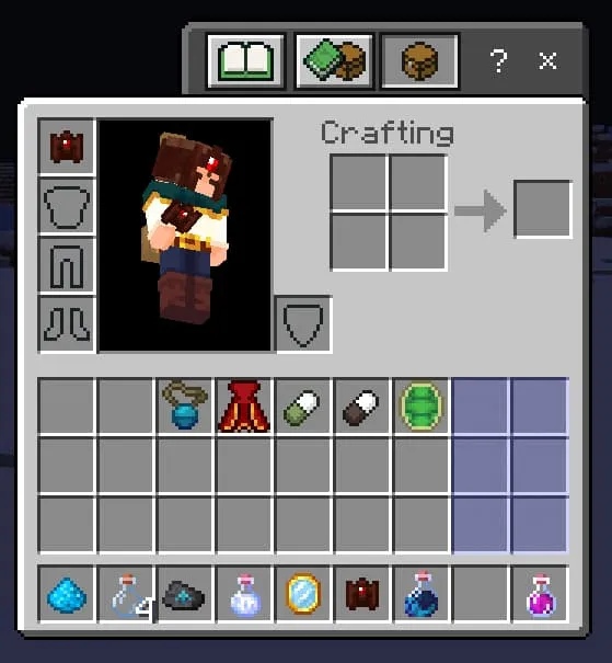 Синее поле в инвентаре для безделушек