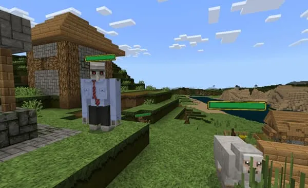 Полоска здоровья у железного голема во время игры