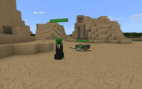 Полоска здоровья у крипера в процессе боя