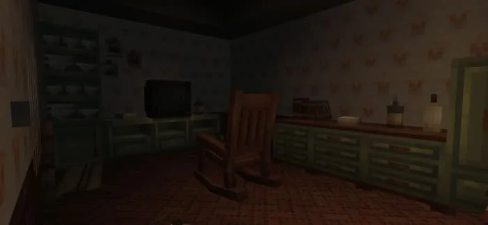 Кресло качалка в комнате с телевизором