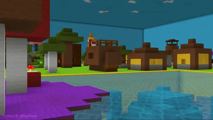 Маленькая деревня в общирной комнате