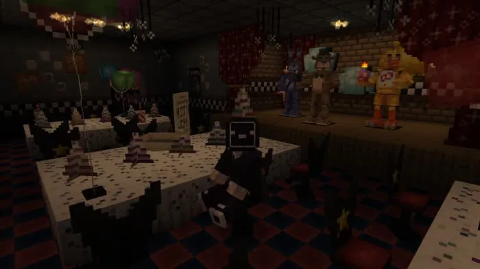 Декорации столов и стульев — интерьер пиццерии