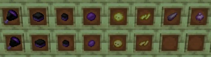 Ингредиенты для новых рецептов из Жемчуга Края и хоруса в моде End's Delight Bedrock