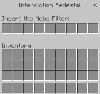 Содержимое блока с фильтрами мобов
