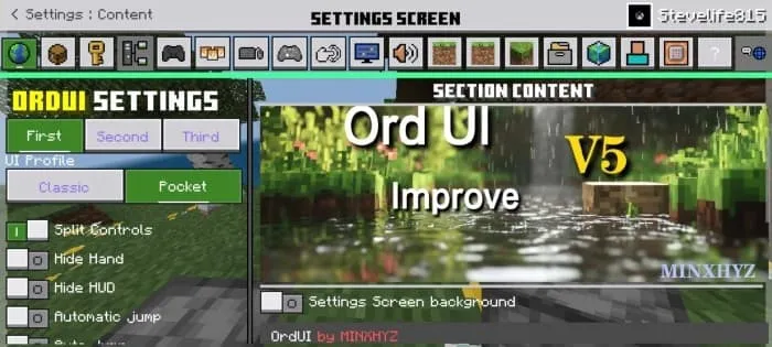 Обновлённый экран параметров мира Minecraft