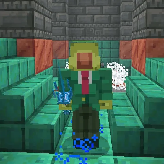 Ледяной Клинок в руке игрока