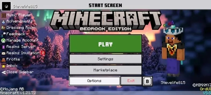 Обновлённый стартовый экран Minecraft с улучшенным оформлением