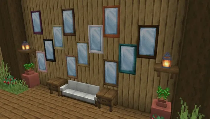 Красивая композиция из зеркал для визуального расширения пространства