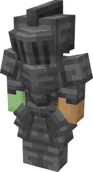 Темная стальная броня рыцаря на игроке