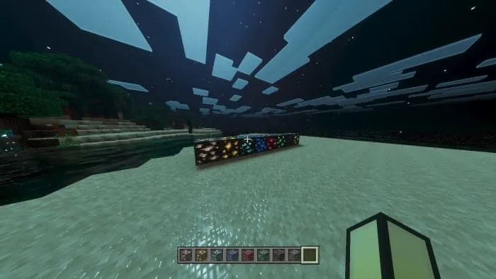 Блоки сияют в темноте