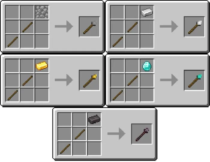 Крафты различных жезлов