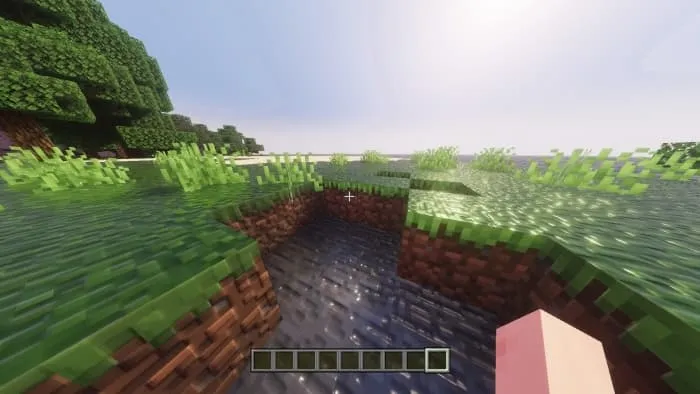 Металлические отражения на блоках