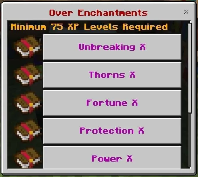 Интерфейс улучшенного стола с возможностью выбрать более сильные чары