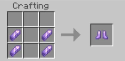 Крафт аметистовых ботинок