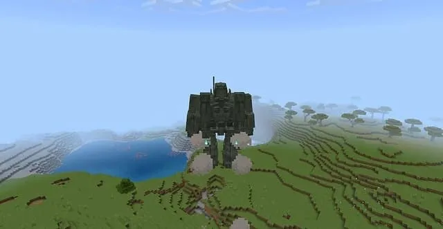 Игрок летит с помощью робота