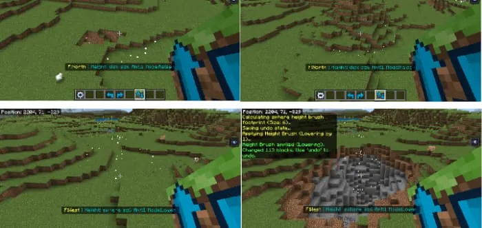 Использование кисти для изменения высоты