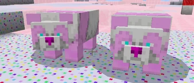 Розовые панды в биоме